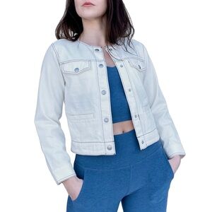 Madewell Denim Cinched Lady Jacket In Vintage Canvas White Denim XS NWT
